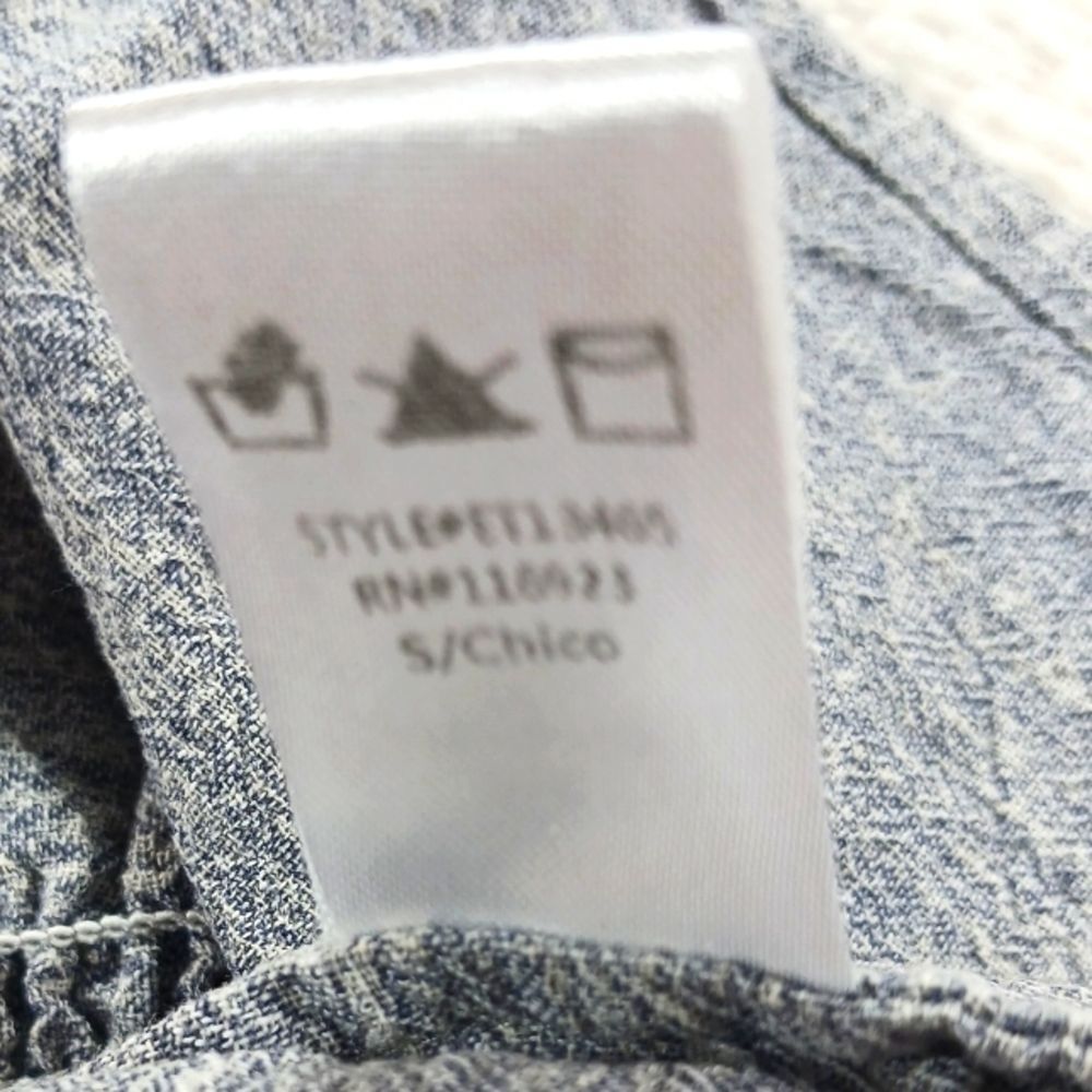 Easel Los Angeles Smocked Peplum Style Tank Top Cotton/Linen Women's Small Grey - Picture 5 of 8